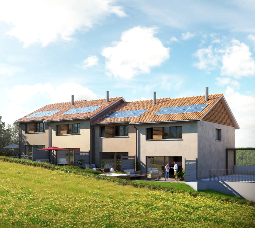 À Bossonnens, choisissez votre villa parmi 4 unités modernes et lumineuses - Photo de présentation