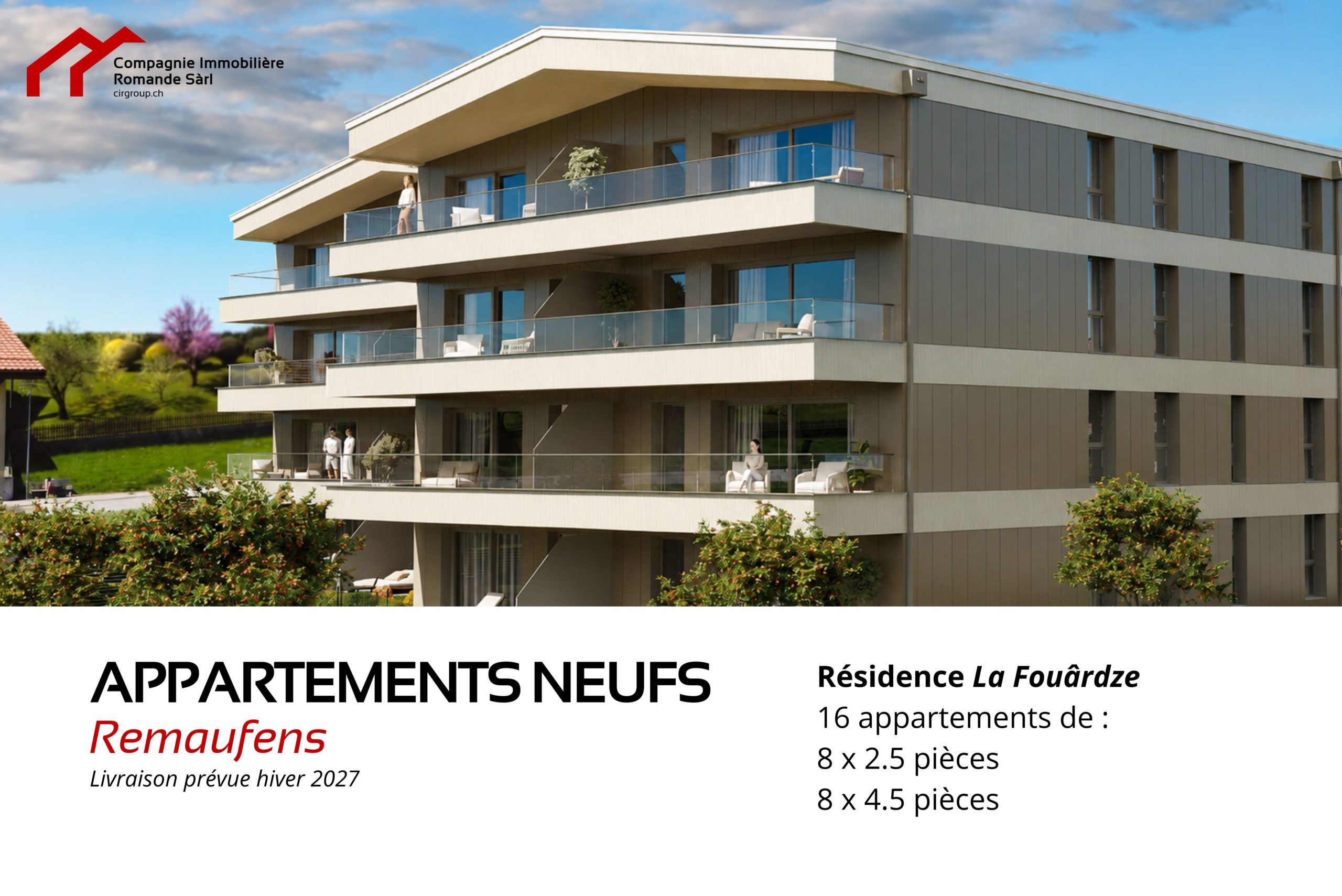Appartements neufs 4.5 pièces à Remaufens (Veveyse) – PPE La Fouârdze - Photo de présentation